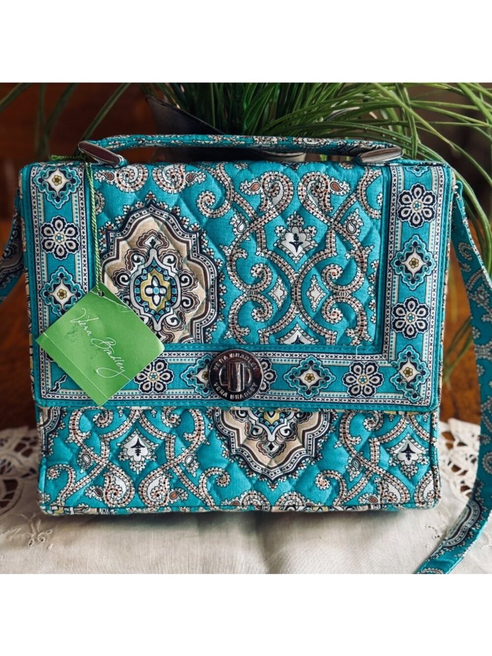 Vera Bradley Julia Quilted Crossbody Shoulder Bag Totally Turquoise RETIRED BNWT